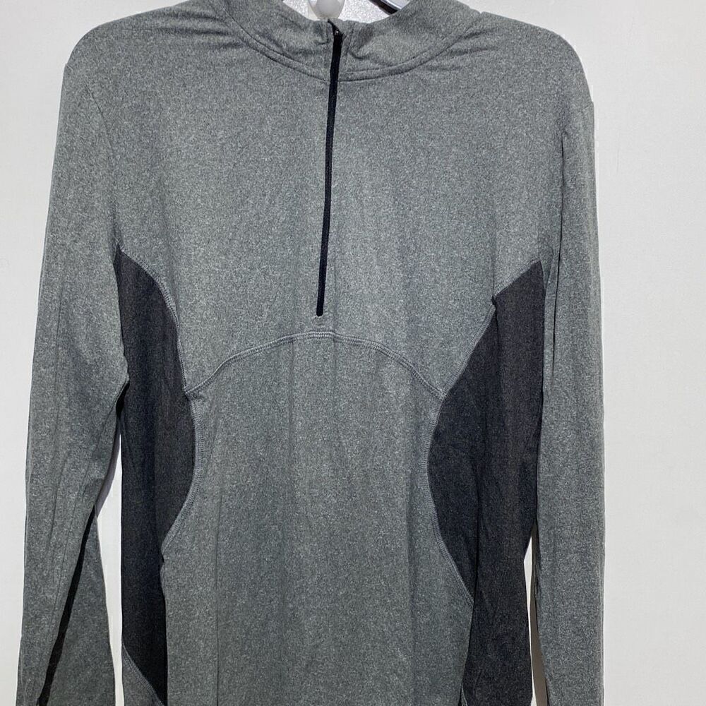Spyder Active Men's Gray Black 1/4 Zip Long Sleeve Activewear Top Size XL